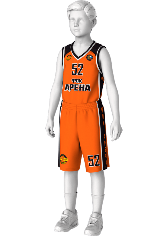 BSK-K04.0 Баскетболист Детский Майка BSK-M-M-К10 и Шорты BSK-Ш-Y-K02 Перед